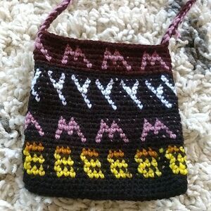 Hand Knitted Mexican Style Bags/ 1Purses/ Shoulder Bags/ Colorful/